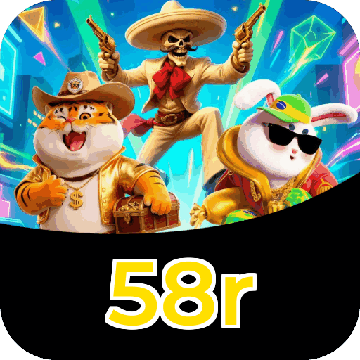 Interface do aplicativo 58r mostrando jogos disponíveis no iOS e Android